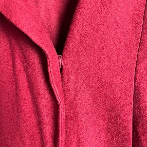 Calvin Klein Women’s Red Wool Blend Shawl Collar Coat Size 12 - Picture 12 of 12